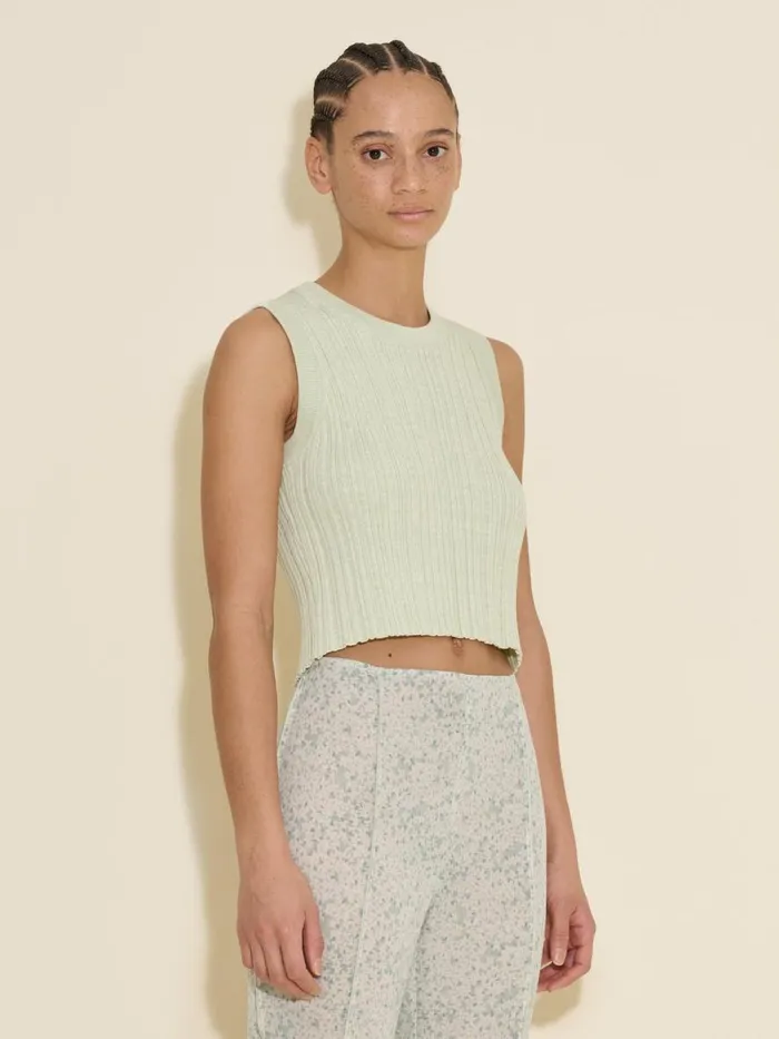 Shirts and Tops Women Holzweiler Cumo Cropped Knit Top Lt Green Mix