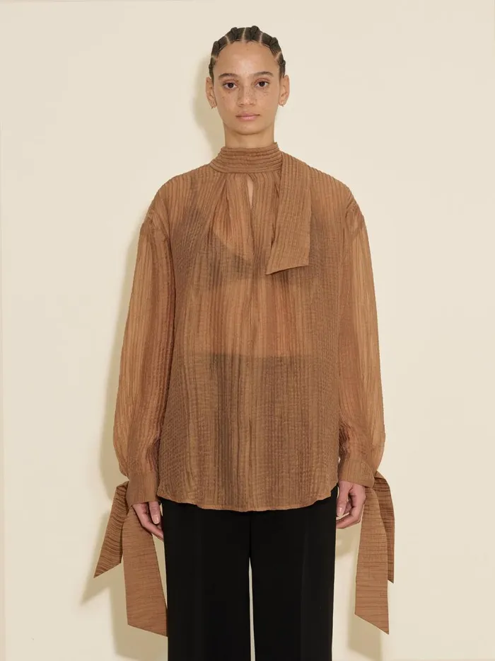 Shirts and Tops Women Holzweiler Lotus Structured Shirt Brown