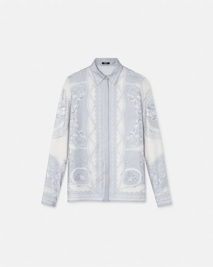 Shirts and Tops Women Versace La Coupe Des Dieux Silk Shirt Print