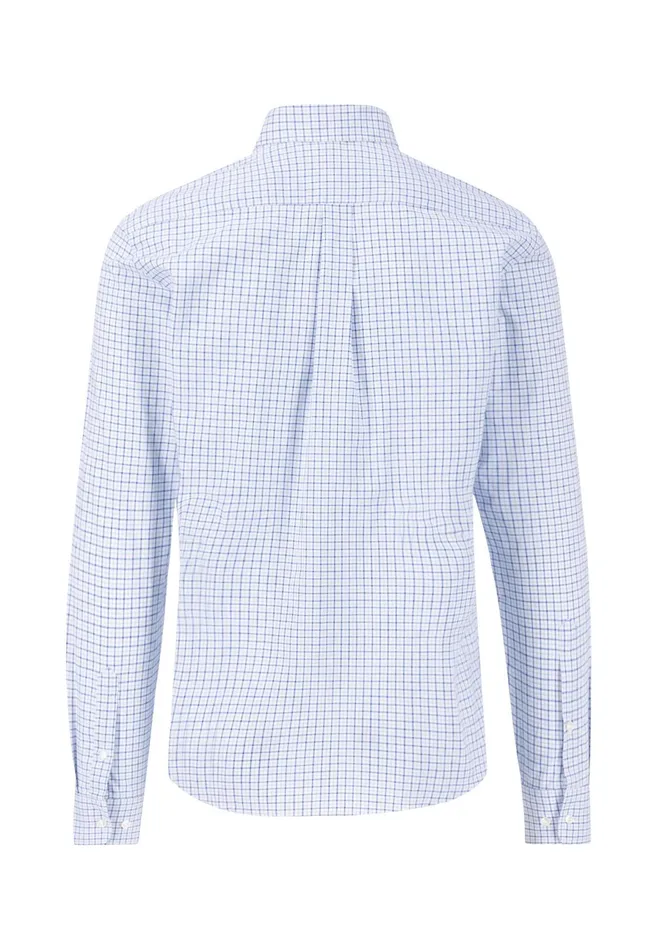 Shirts Men FYNCHHATTON Checked Shirt With Buttondown Collar Sunny Orangesummer Breezeturf Green