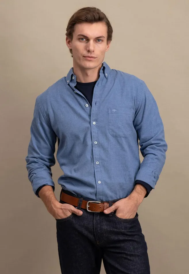 Shirts Men FYNCHHATTON Collar Flannel Shirt With A Buttondown Collar Cloud Bluenavyhazelcharcoal Shirts Men FYNCHHATTON Collar Flannel Shirt With A Buttondown Collar Cloud Bluenavyhazelcharcoal