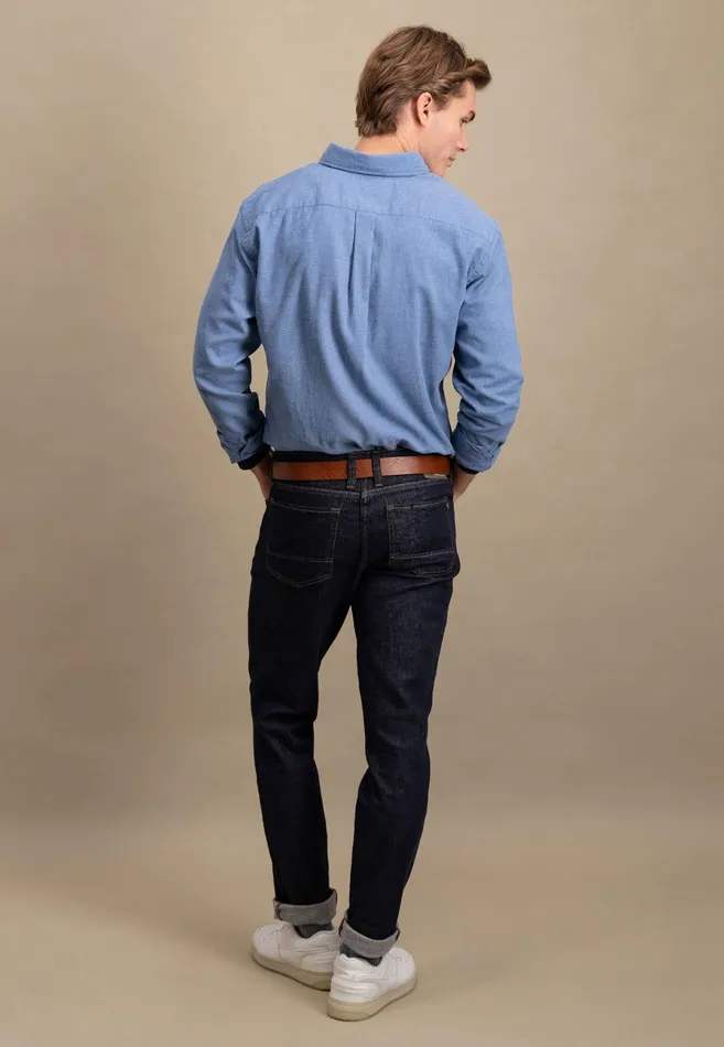 Shirts Men FYNCHHATTON Collar Flannel Shirt With A Buttondown Collar Cloud Bluenavyhazelcharcoal