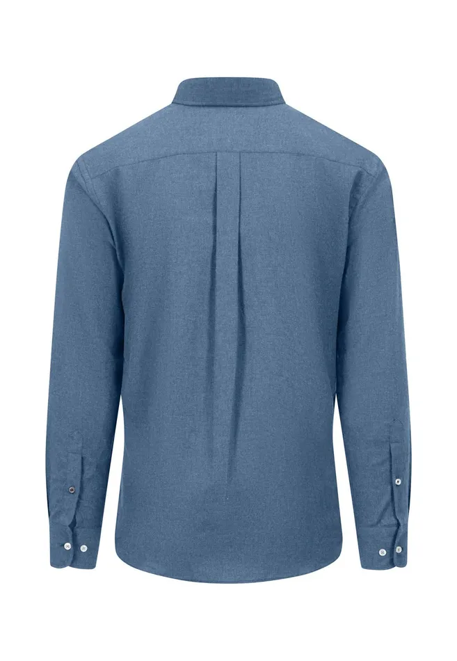 Shirts Men FYNCHHATTON Collar Flannel Shirt With A Buttondown Collar Cloud Bluenavyhazelcharcoal