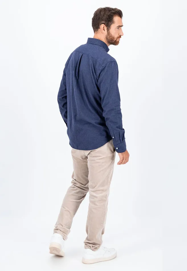 Shirts Men FYNCHHATTON Collar Flannel Shirt With A Buttondown Collar Cloud Bluenavyhazelcharcoal