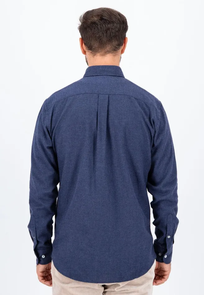 Shirts Men FYNCHHATTON Collar Flannel Shirt With A Buttondown Collar Cloud Bluenavyhazelcharcoal