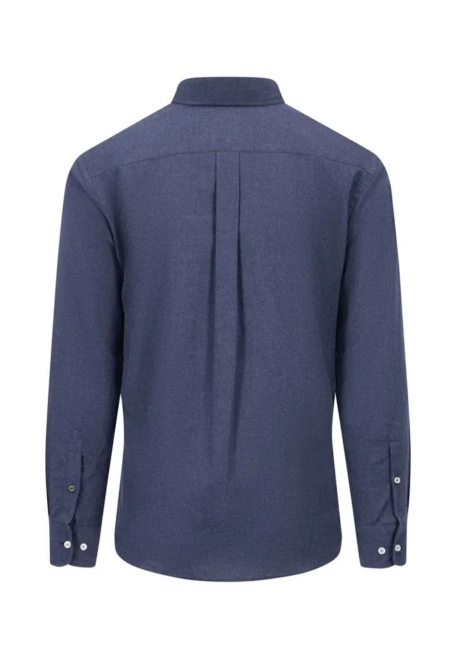 Shirts Men FYNCHHATTON Collar Flannel Shirt With A Buttondown Collar Cloud Bluenavyhazelcharcoal