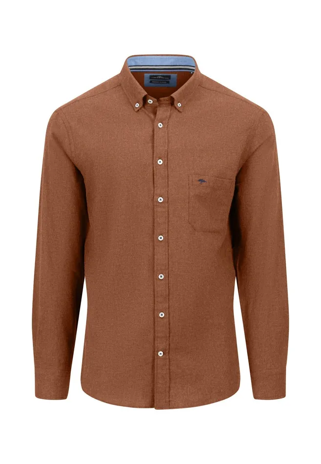 Shirts Men FYNCHHATTON Collar Flannel Shirt With A Buttondown Collar Cloud Bluenavyhazelcharcoal