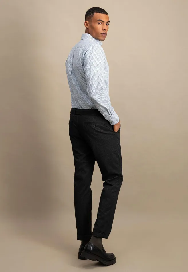 Shirts Men FYNCHHATTON Cotton Shirt With Allover Print Vibrant Bluedark Emeraldnavy