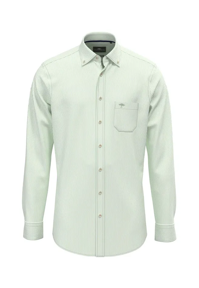 Shirts Men FYNCHHATTON Cotton Shirt With Buttondown Collar Peenew Turf Greenturf Greenwhite