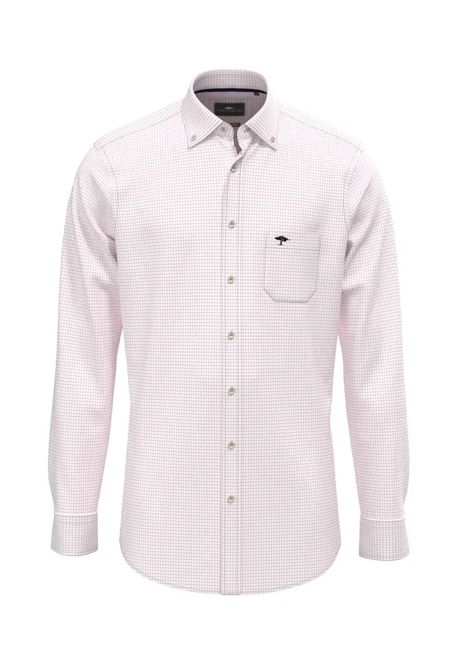Shirts Men FYNCHHATTON Cotton Shirt With Buttondown Collar Peenew Turf Greenturf Greenwhite