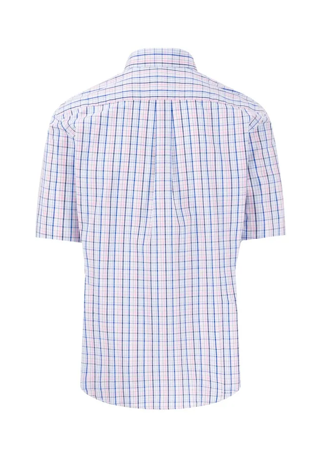 Shirts Men FYNCHHATTON Finely Checked Halfbaked Shirt Vivid Yellowpoppy Redpeeturf Green
