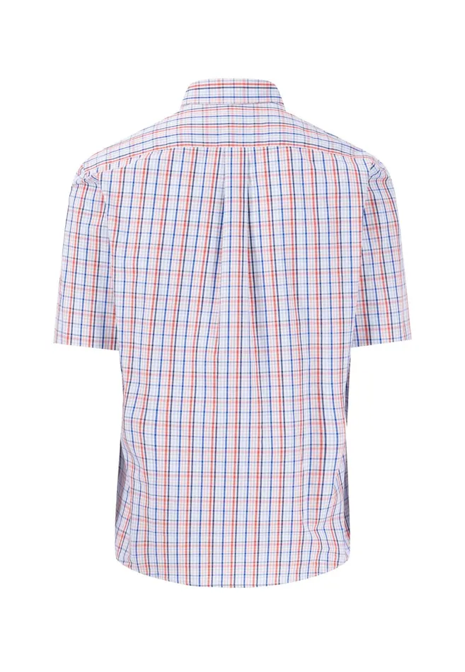 Shirts Men FYNCHHATTON Finely Checked Halfbaked Shirt Vivid Yellowpoppy Redpeeturf Green