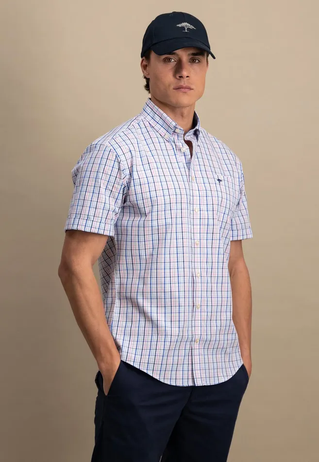 Shirts Men FYNCHHATTON Finely Checked Halfbaked Shirt Vivid Yellowpoppy Redpeeturf Green