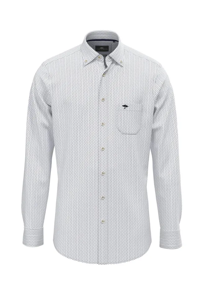 Shirts Men FYNCHHATTON Hirt Made Of 100 Cotton With Minimal Print Summer Breezestrong Bluenavywhite
