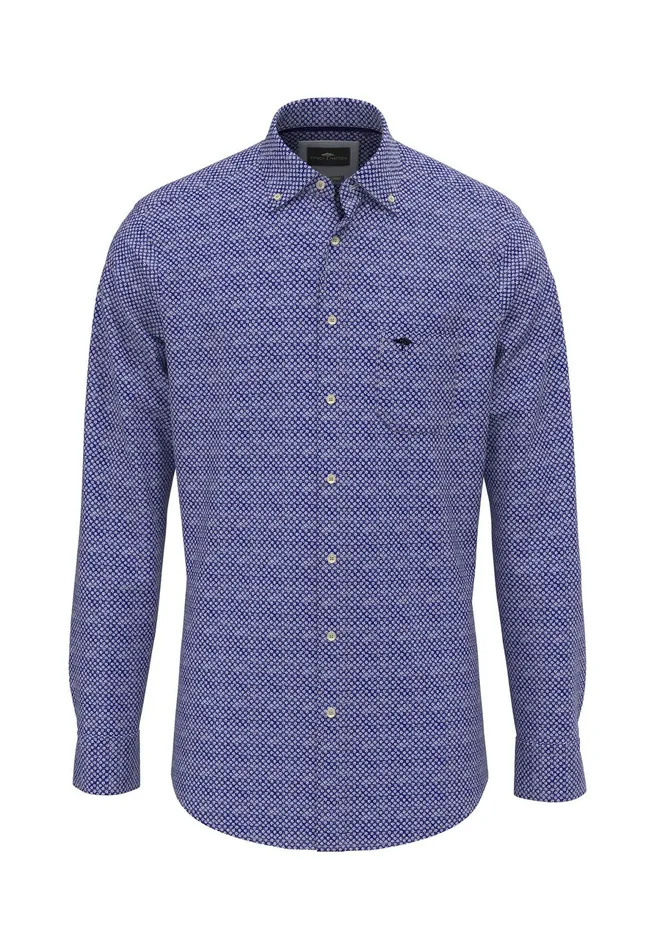 Shirts Men FYNCHHATTON Hirt Made Of 100 Cotton With Minimal Print Summer Breezestrong Bluenavywhite