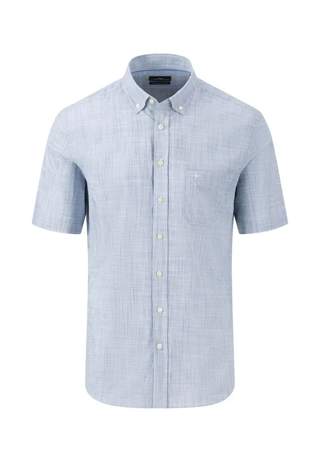 Shirts Men FYNCHHATTON Light Halbar Shirt Made Of SLUB Cotton Dusty Lavenderwhitedusty Olivenavysummer Breeze