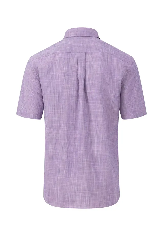 Shirts Men FYNCHHATTON Light Halbar Shirt Made Of SLUB Cotton Dusty Lavenderwhitedusty Olivenavysummer Breeze