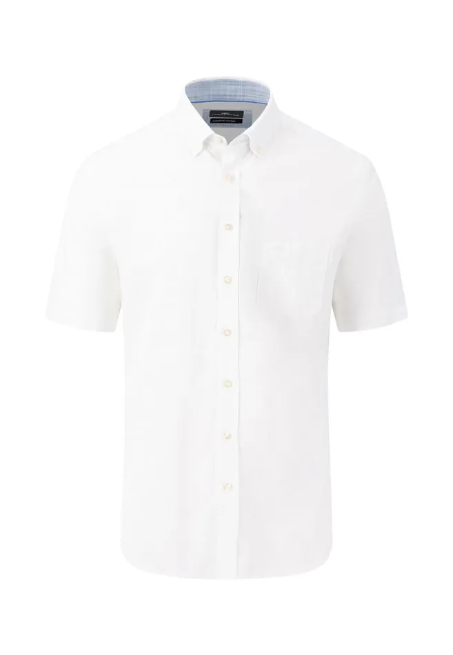 Shirts Men FYNCHHATTON Light Halbar Shirt Made Of SLUB Cotton Dusty Lavenderwhitedusty Olivenavysummer Breeze