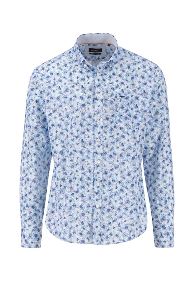 Shirts Men FYNCHHATTON Shirt With Buttondown Collar And Floral Print Strong Blueturf Greennavy Shirts Men FYNCHHATTON Shirt With Buttondown Collar And Floral Print Strong Blueturf Greennavy