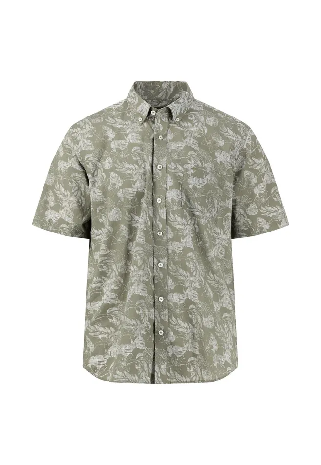 Shirts Men FYNCHHATTON Summer Halbar Shirt With Botanical Print Dusty Olivecrystal Bluenavypapaya Shirts Men FYNCHHATTON Summer Halbar Shirt With Botanical Print Dusty Olivecrystal Bluenavypapaya
