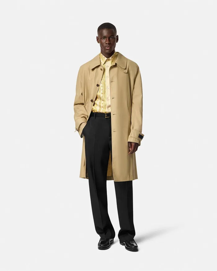 Shirts Men Versace Barocco Silk Shirt Yellowprint