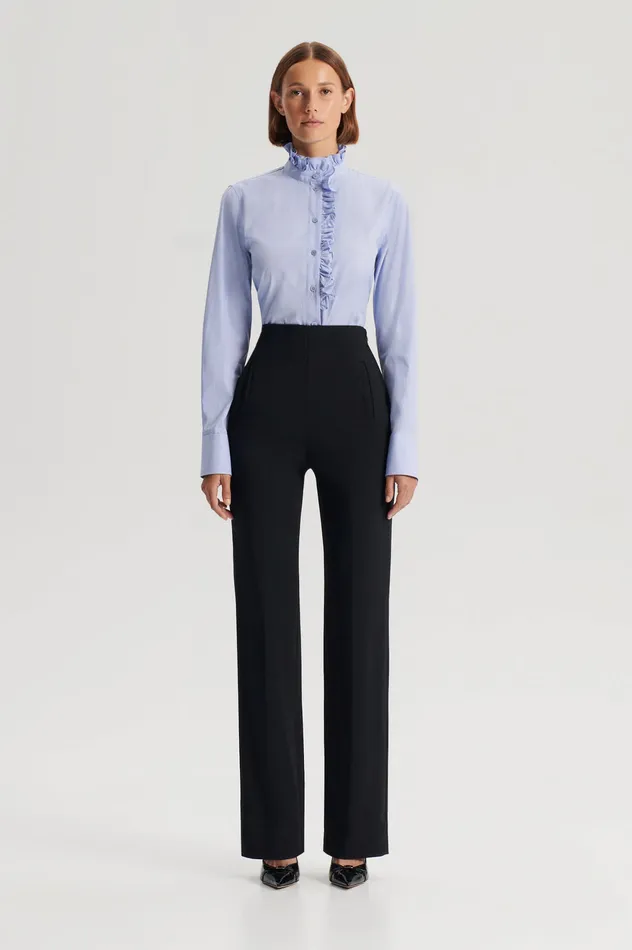 Shirts STRIPE RUFFLE TRIM SHIRT PALEBLUE 8211 Scanlan Theodore Women