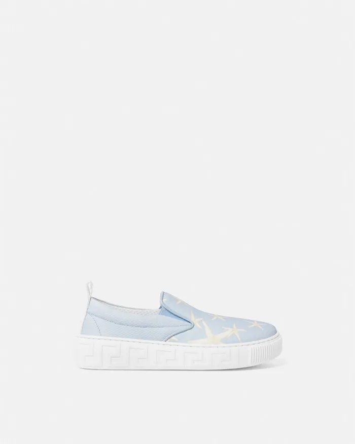 Shoes Kids Versace Stella Marina SlipOn Sneakers Light Blue