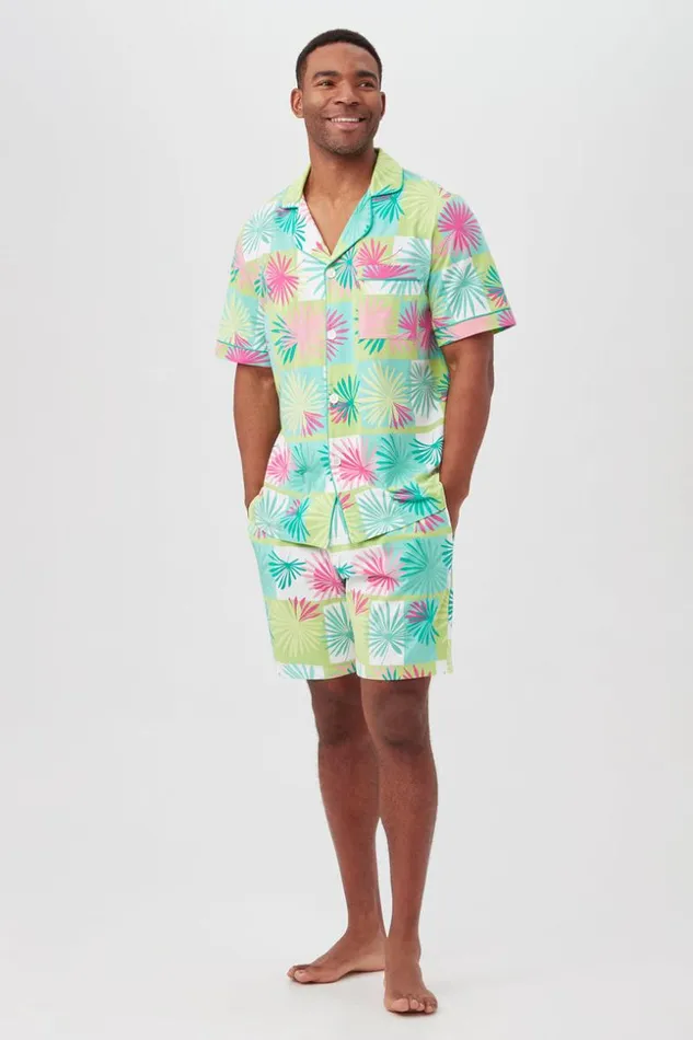 SHOP Trina Turk MEN039S SLEEPWEAR TROPICAL TILE MEN039S SHORT SLEEVE BOXER SHORT JERSEY PJ SET