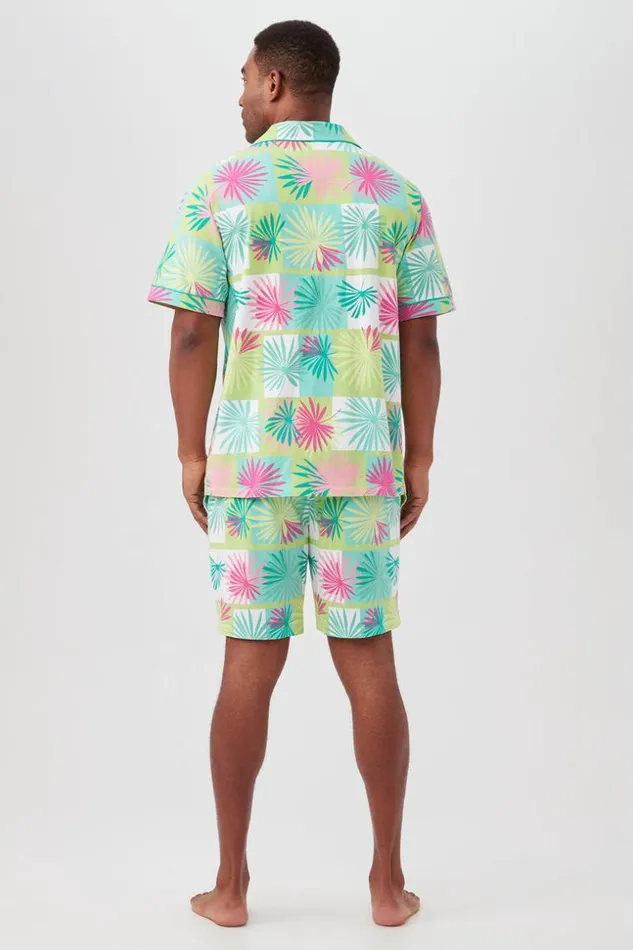 SHOP Trina Turk MEN039S SLEEPWEAR TROPICAL TILE MEN039S SHORT SLEEVE BOXER SHORT JERSEY PJ SET