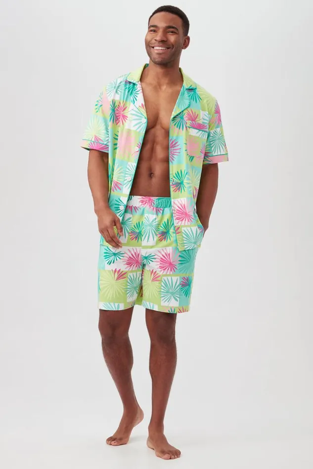 SHOP Trina Turk MEN039S SLEEPWEAR TROPICAL TILE MEN039S SHORT SLEEVE BOXER SHORT JERSEY PJ SET