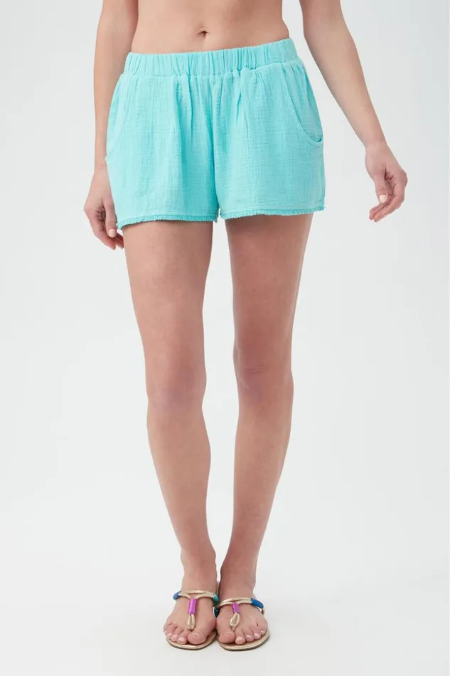 SHOP Trina Turk SWIM COVER UPS WOMEN039S SERENE BUBBLE GAUZE SWIM COVERUP SHORT