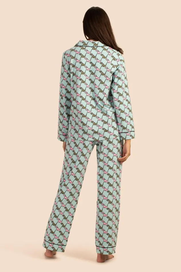 SHOP Trina Turk WOMEN039S SLEEPWEAR HOUNDS WOMEN039S LONG SLEEVE LONG PANT JERSEY PJ SET