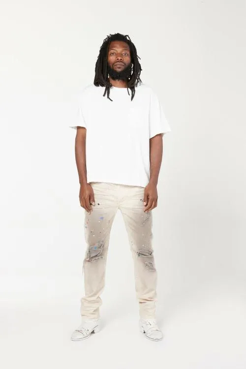 Short Sleeve Men Gallery Dept PLAIN VINTAGE POCKET TEE White