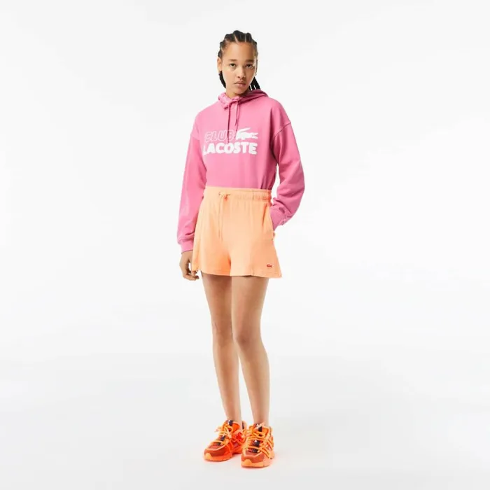 Shorts and Skirts Women Lacoste Womens Organic Cotton Terry Shorts Light Orange Heb Shorts and Skirts Women Lacoste Womens Organic Cotton Terry Shorts Light Orange Heb