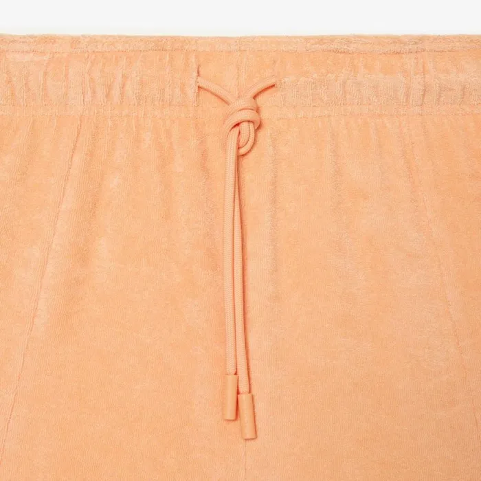 Shorts and Skirts Women Lacoste Womens Organic Cotton Terry Shorts Light Orange Heb
