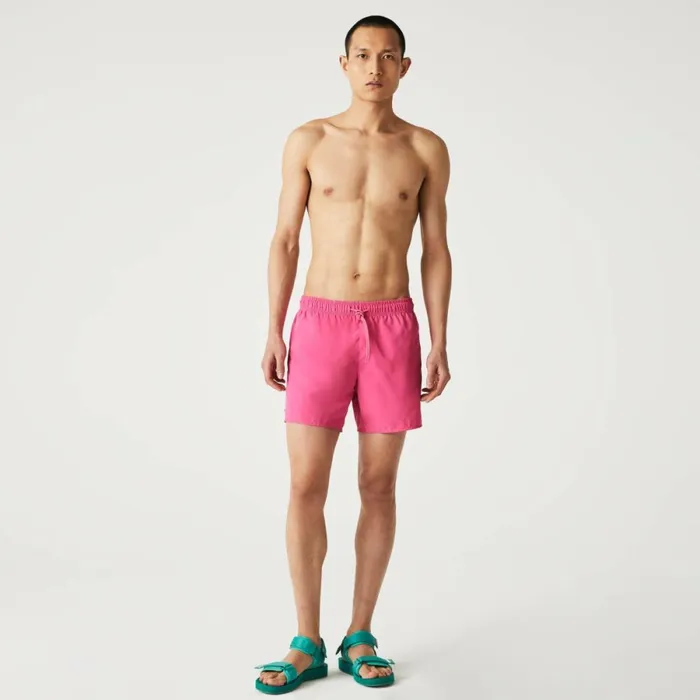 Shorts and Swim Men Lacoste Men039s Lightweight Swim Shorts Pink Green 9wx