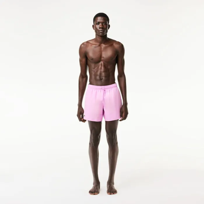 Shorts and Swim Men Lacoste Men039s Lightweight Swim Shorts Pink Green Ike