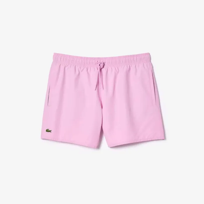 Shorts and Swim Men Lacoste Men039s Lightweight Swim Shorts Pink Green Ike