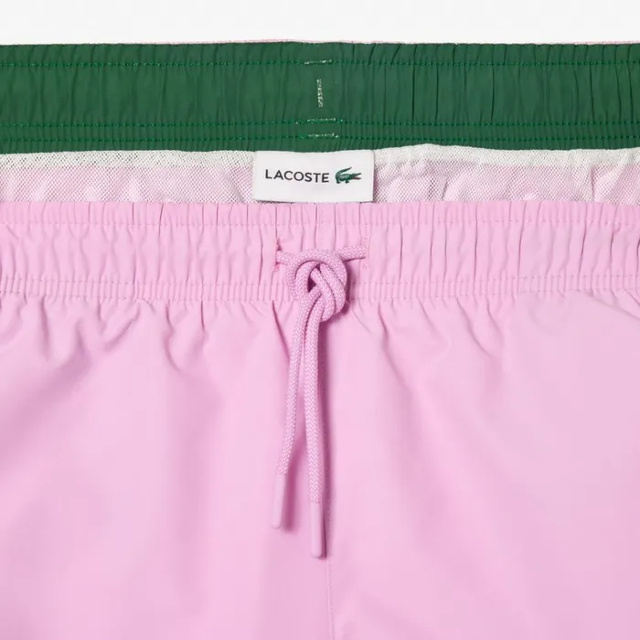 Shorts and Swim Men Lacoste Men039s Lightweight Swim Shorts Pink Green Ike