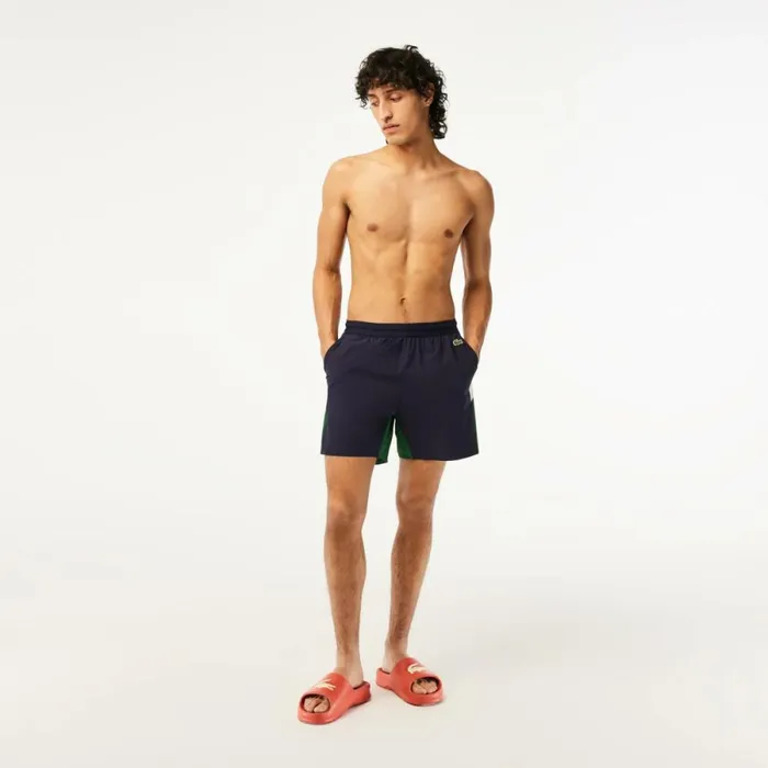 Shorts and Swim Men Lacoste Mens Colorblock Swim Trunks Navy Blue Green White Yun Shorts and Swim Men Lacoste Mens Colorblock Swim Trunks Navy Blue Green White Yun