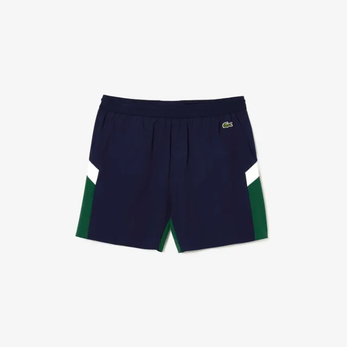 Shorts and Swim Men Lacoste Mens Colorblock Swim Trunks Navy Blue Green White Yun