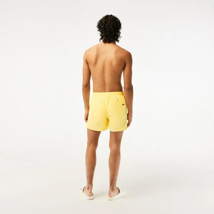 Shorts and Swim Men Lacoste Mens QuickDry Lined Swim Trunks Pastel Yellow 107