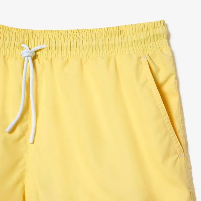 Shorts and Swim Men Lacoste Mens QuickDry Lined Swim Trunks Pastel Yellow 107