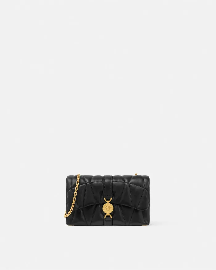 Shoulder and Crossbody Women Versace Kleio Quilted Mini Bag Blackgold