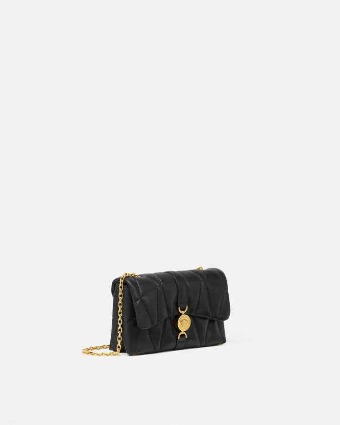 Shoulder and Crossbody Women Versace Kleio Quilted Mini Bag Blackgold