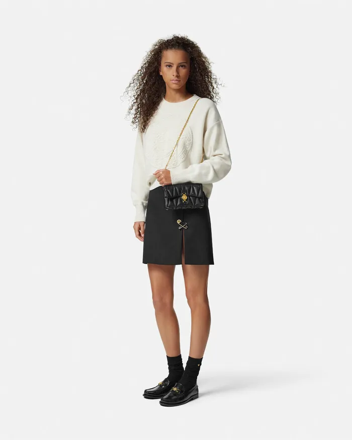Shoulder and Crossbody Women Versace Kleio Quilted Mini Bag Blackgold