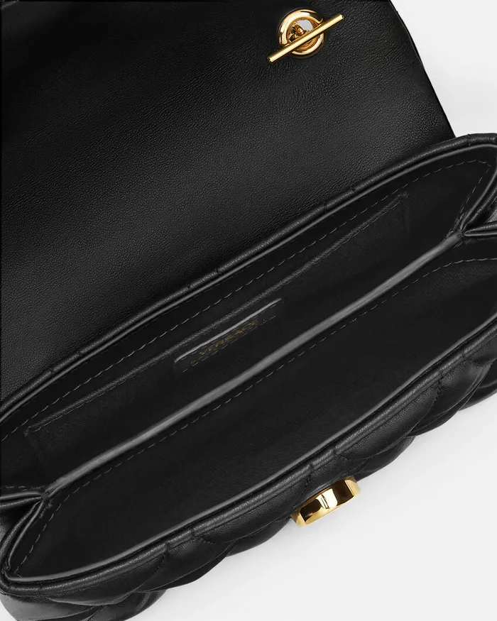 Shoulder and Crossbody Women Versace Kleio Quilted Mini Bag Blackgold