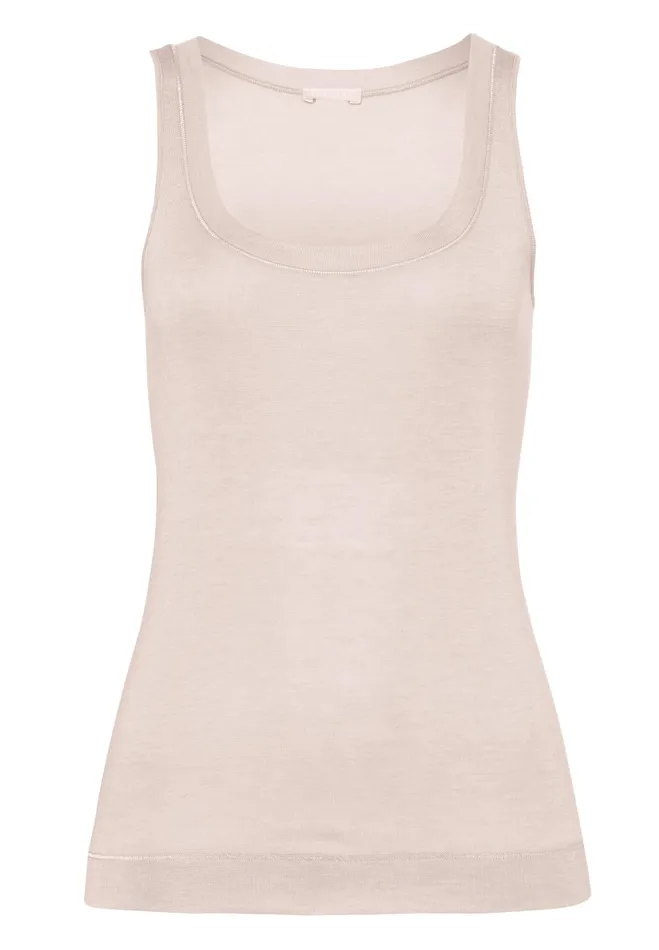 Silk And Cashmere Scoop Neck Tank Top Vanilla Women HANRO Tank Tops