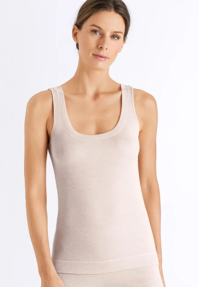 Silk And Cashmere Scoop Neck Tank Top Vanilla Women HANRO Tank Tops