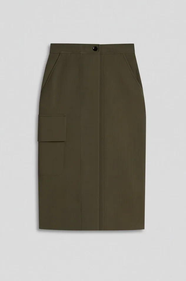 Skirts Scanlan Theodore Women TAILORED PATCH POCKET SKIRT JUNGLE Skirts Scanlan Theodore Women TAILORED PATCH POCKET SKIRT JUNGLE